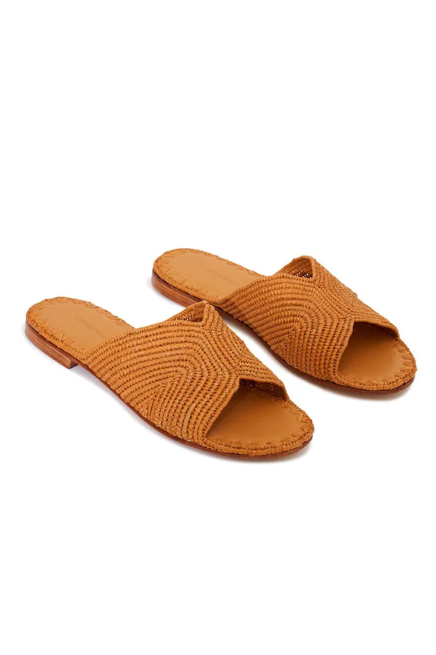 Swim Women LoveShackFancy Carrie Forbes Salon Sandals Cognac