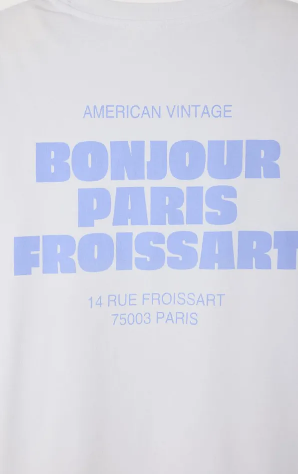 TShirt Fizvalley 034Bonjour Paris Froissart034 White WomenMen American Vintage Short Sleeve TShirts TShirt Fizvalley 034Bonjour Paris Froissart034 White WomenMen American Vintage Short Sleeve TShirts