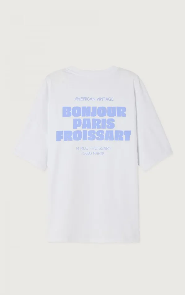 TShirt Fizvalley 034Bonjour Paris Froissart034 White WomenMen American Vintage Short Sleeve TShirts TShirt Fizvalley 034Bonjour Paris Froissart034 White WomenMen American Vintage Short Sleeve TShirts