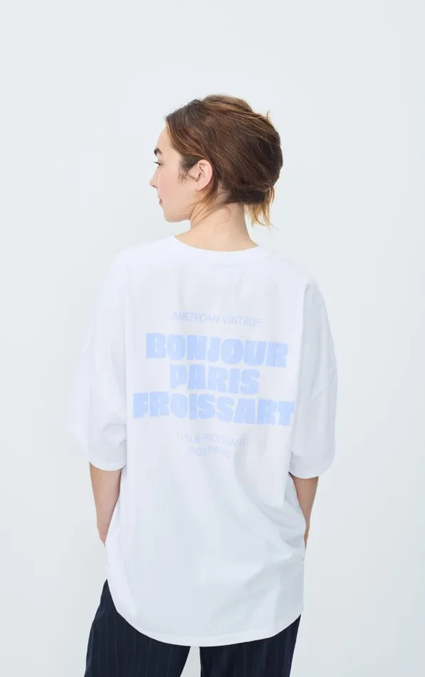 TShirt Fizvalley 034Bonjour Paris Froissart034 White WomenMen American Vintage Short Sleeve TShirts TShirt Fizvalley 034Bonjour Paris Froissart034 White WomenMen American Vintage Short Sleeve TShirts