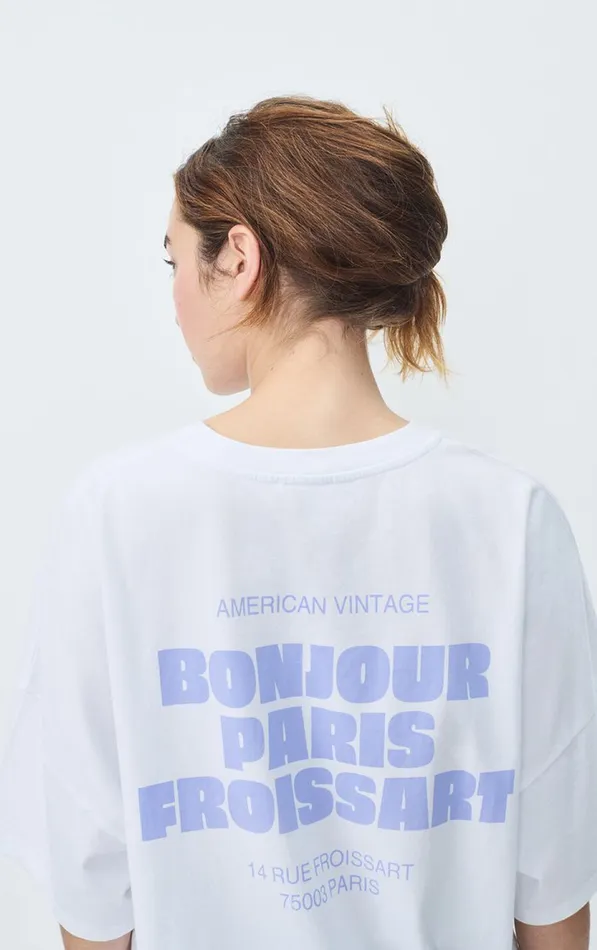 TShirt Fizvalley 034Bonjour Paris Froissart034 White WomenMen American Vintage Short Sleeve TShirts TShirt Fizvalley 034Bonjour Paris Froissart034 White WomenMen American Vintage Short Sleeve TShirts