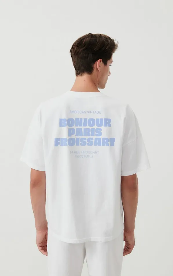 TShirt Fizvalley 034Bonjour Paris Froissart034 White WomenMen American Vintage Short Sleeve TShirts TShirt Fizvalley 034Bonjour Paris Froissart034 White WomenMen American Vintage Short Sleeve TShirts