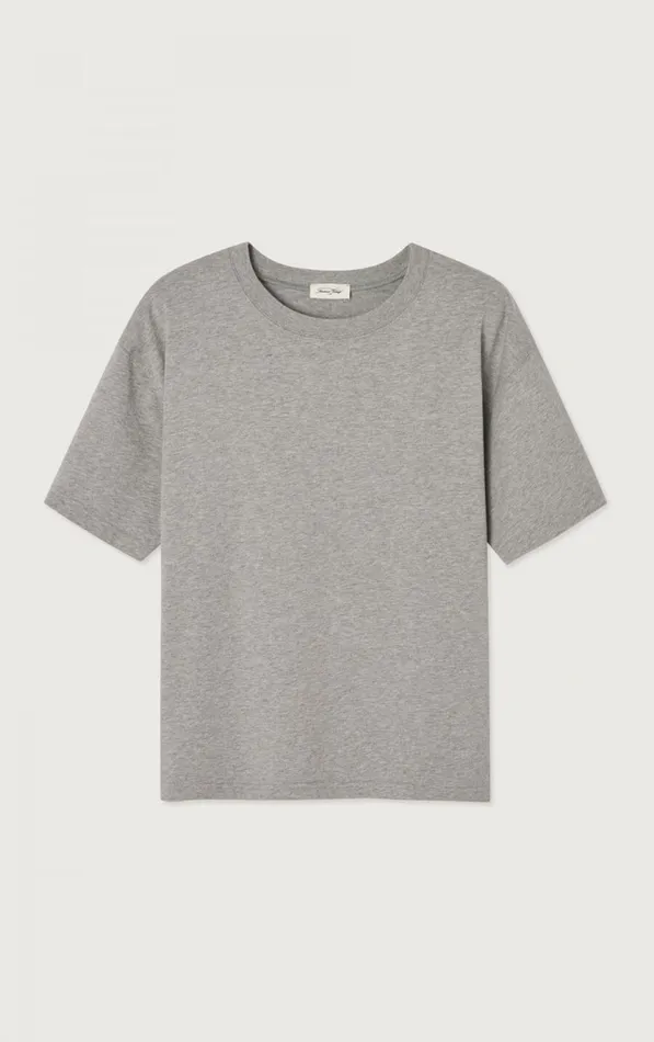 TShirt Fizvalley Heather Grey Women American Vintage Short Sleeve TShirts