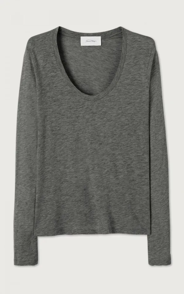 TShirt Jacksonville Melange Charcoal Women American Vintage Long Sleeve TShirts TShirt Jacksonville Melange Charcoal Women American Vintage Long Sleeve TShirts