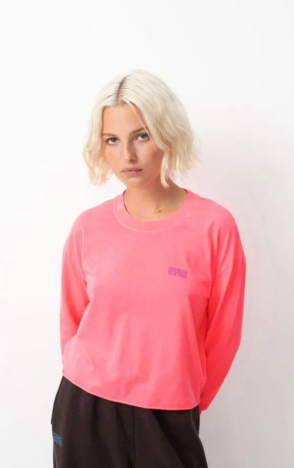TShirt Pymaz Fluorescent Hortensia Women American Vintage Long Sleeve TShirts