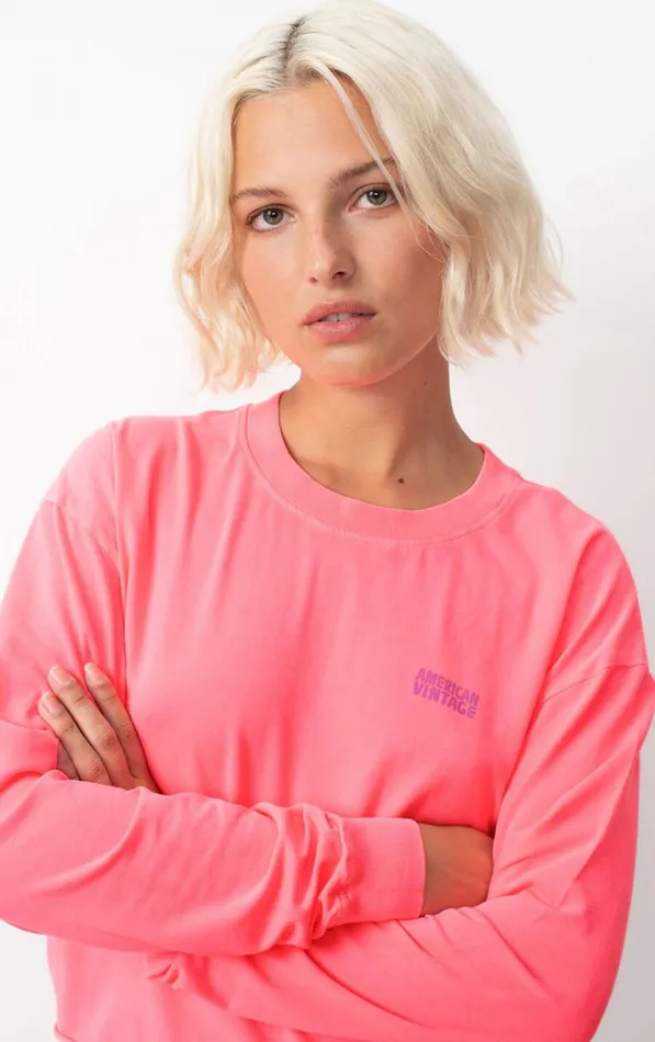 TShirt Pymaz Fluorescent Hortensia Women American Vintage Long Sleeve TShirts TShirt Pymaz Fluorescent Hortensia Women American Vintage Long Sleeve TShirts