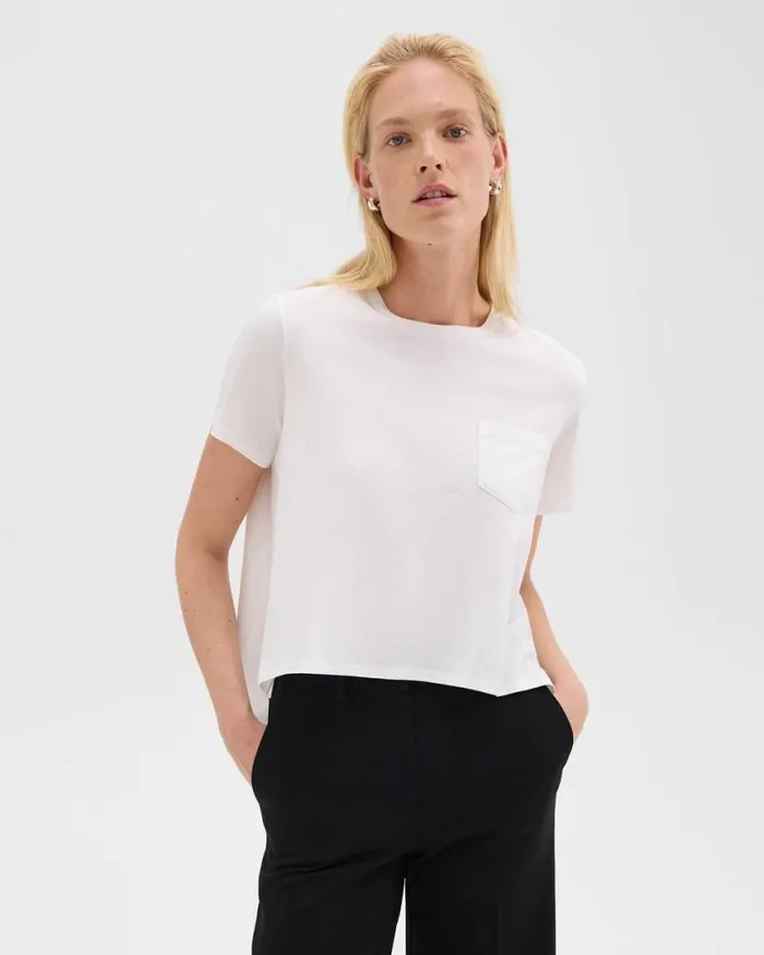 TShirts Tank Tops Women Theory Relaxed Tee In Organic Cotton White