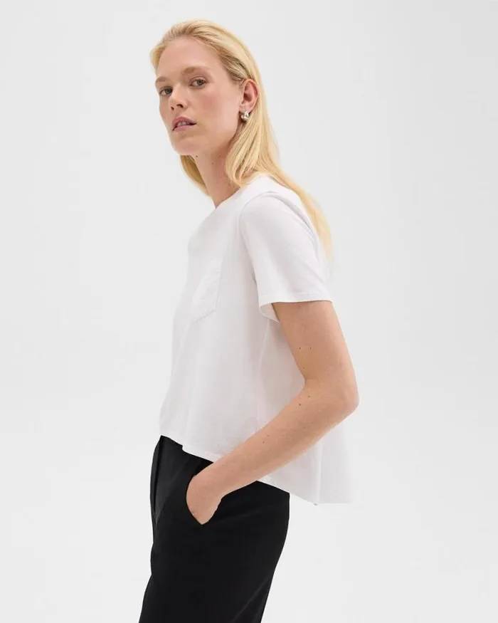 TShirts Tank Tops Women Theory Relaxed Tee In Organic Cotton White TShirts Tank Tops Women Theory Relaxed Tee In Organic Cotton White