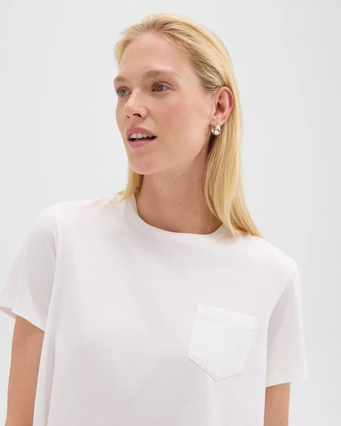 TShirts Tank Tops Women Theory Relaxed Tee In Organic Cotton White TShirts Tank Tops Women Theory Relaxed Tee In Organic Cotton White