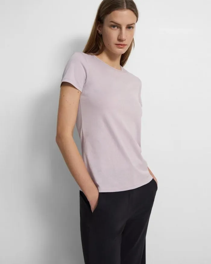 TShirts Tank Tops Women Theory Slim Tee In Organic Cotton Wisteria