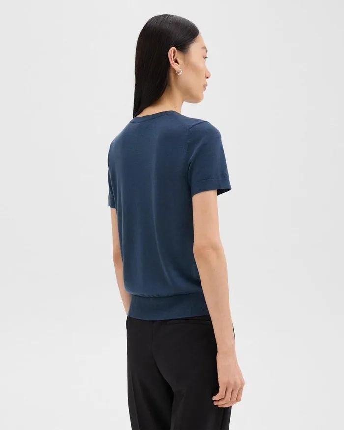 TShirts Tank Tops Women Theory Sweater Tee In Regal Wool Ash Blue