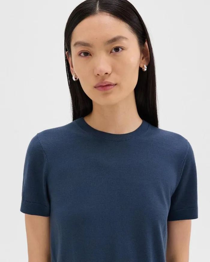 TShirts Tank Tops Women Theory Sweater Tee In Regal Wool Ash Blue
