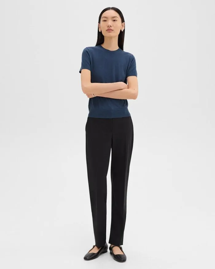 TShirts Tank Tops Women Theory Sweater Tee In Regal Wool Ash Blue