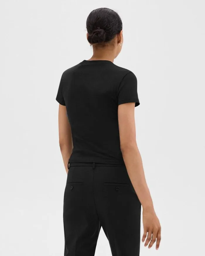 TShirts Tank Tops Women Theory Tiny Tee In Organic Cotton Black TShirts Tank Tops Women Theory Tiny Tee In Organic Cotton Black