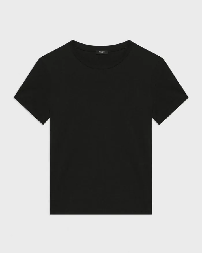 TShirts Tank Tops Women Theory Tiny Tee In Organic Cotton Black TShirts Tank Tops Women Theory Tiny Tee In Organic Cotton Black