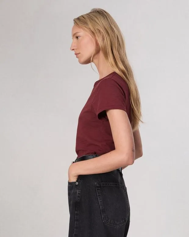 TShirts Women Rag and Bone The Slub Tee Burgundy