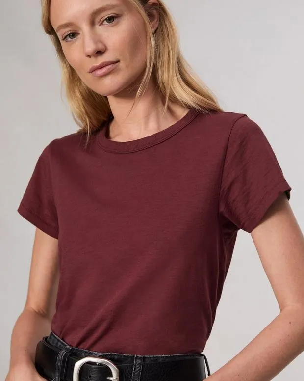 TShirts Women Rag and Bone The Slub Tee Burgundy