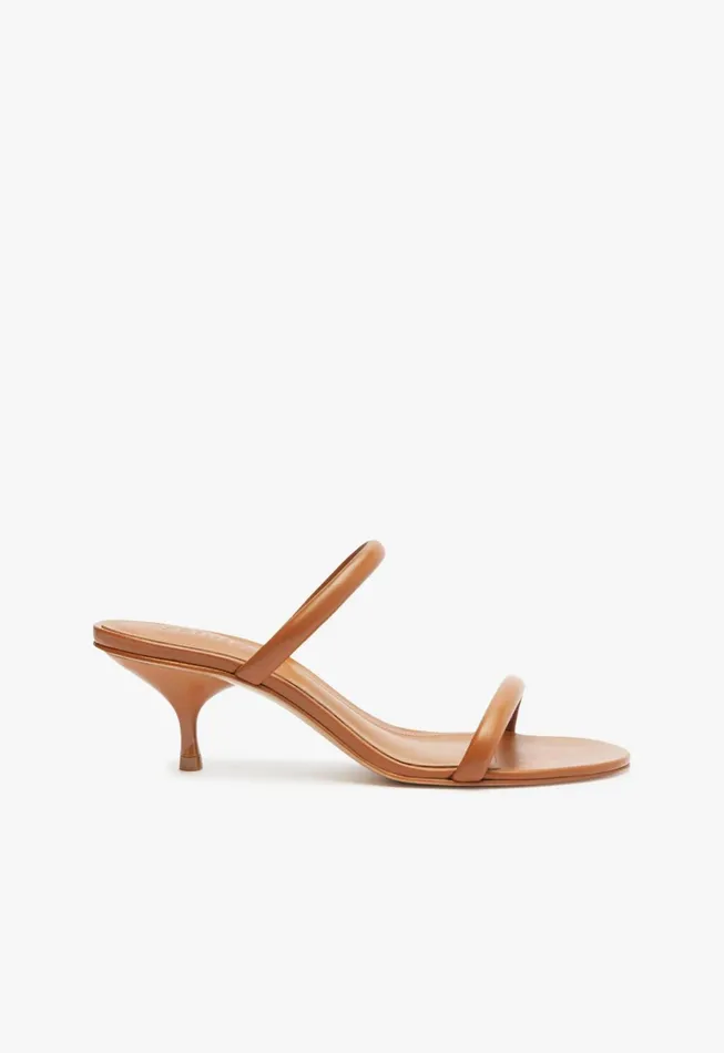 Taliah Mid Nappa Leather Sandal Honey Peach Women Schutz Shoes Mules