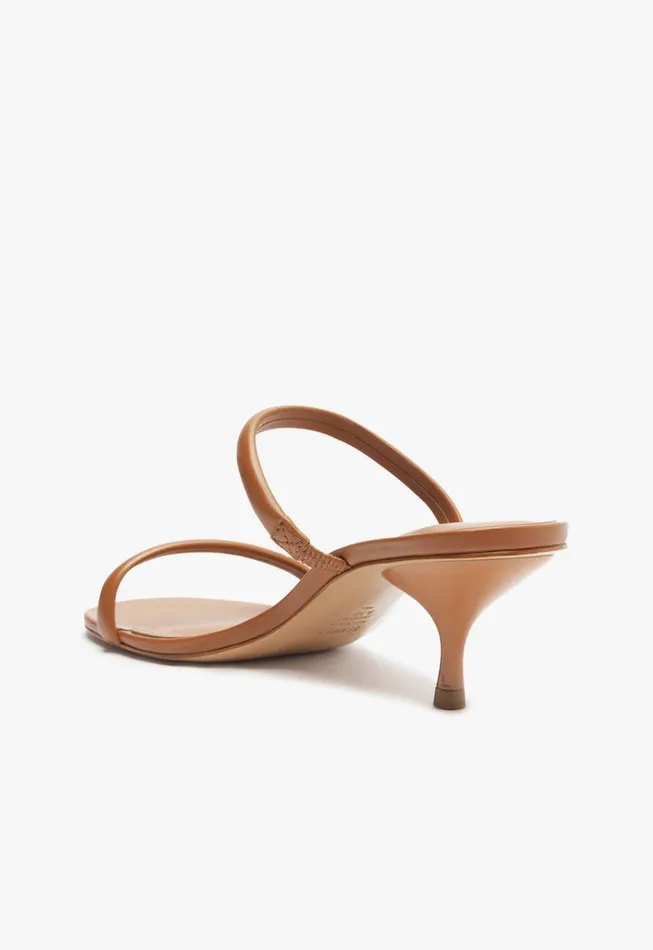 Taliah Mid Nappa Leather Sandal Honey Peach Women Schutz Shoes Mules