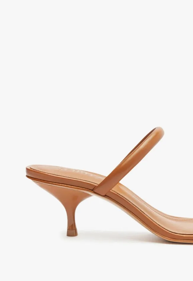 Taliah Mid Nappa Leather Sandal Honey Peach Women Schutz Shoes Mules
