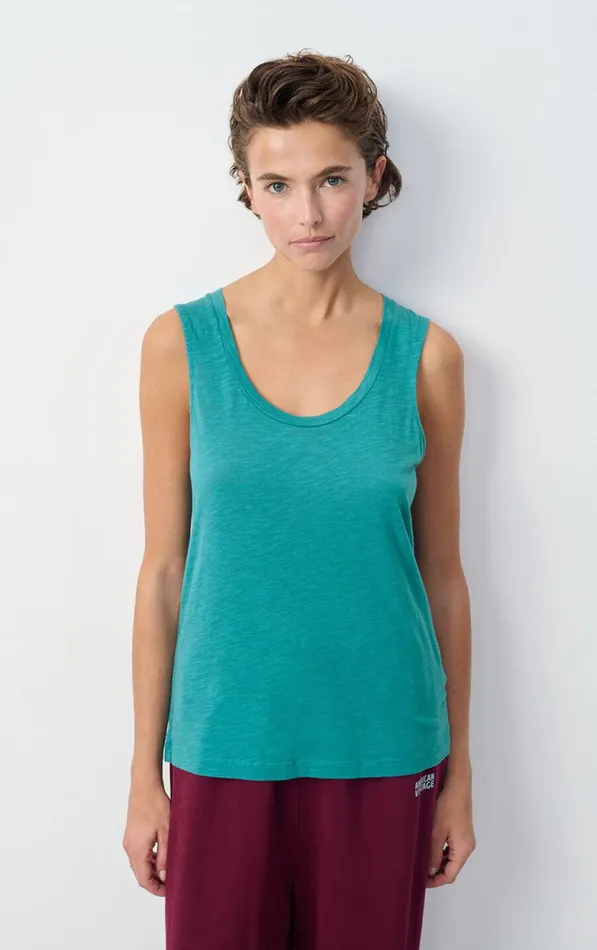 Tank Top Jacksonville Emerald Melange Women American Vintage Tops and Tanktops