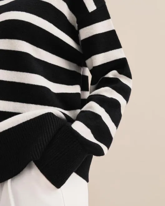 Tarra Stripe Sweater 8211 Stylish Womenx27s Striped Wool Turtleneck Sweater Women Lilysilk Knitwear