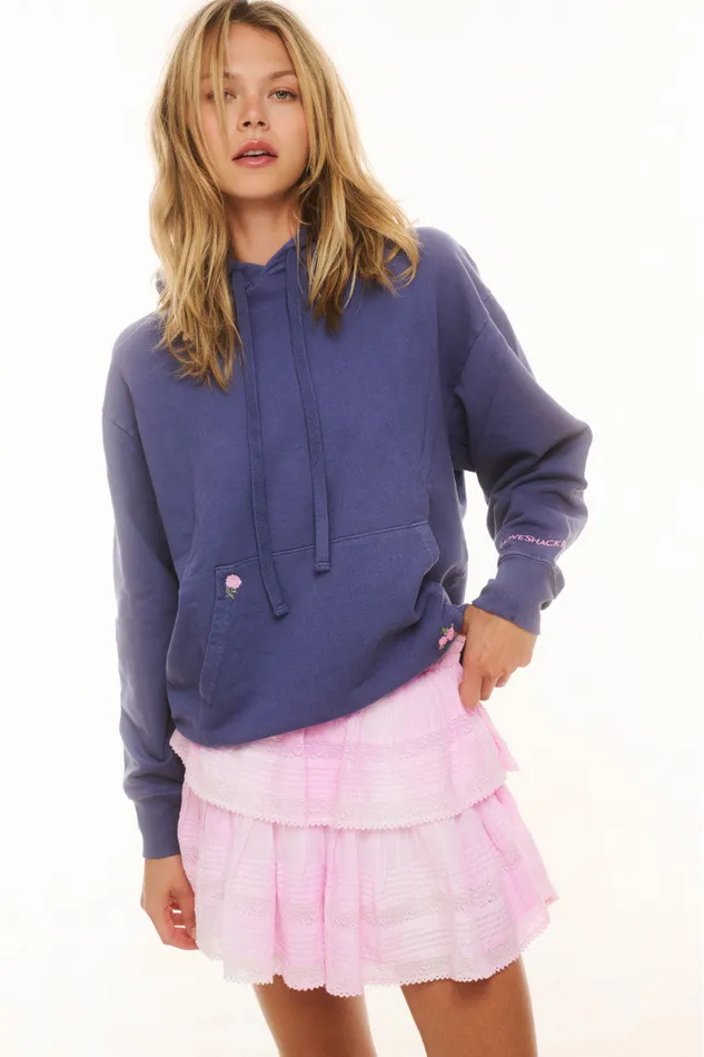 Tees and Fleece Women LoveShackFancy Lalita Hoodie Blueberry Tees and Fleece Women LoveShackFancy Lalita Hoodie Blueberry