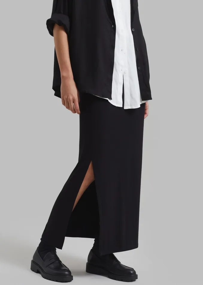 The Frankie Shop Bottoms Abigail Side Slit Maxi Skirt 8211 Black 8211 Women