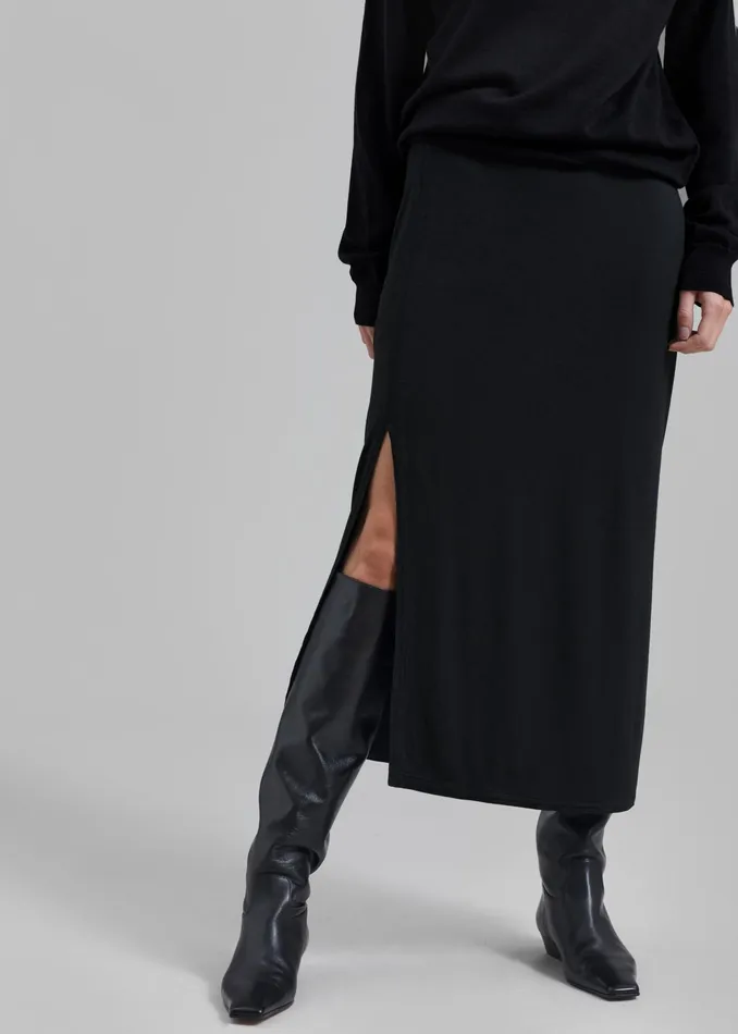 The Frankie Shop Bottoms Abigail Side Slit Maxi Skirt 8211 Black 8211 Women
