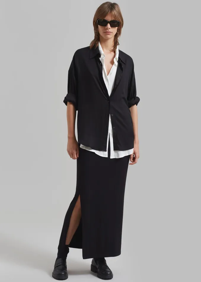 The Frankie Shop Bottoms Abigail Side Slit Maxi Skirt 8211 Black 8211 Women