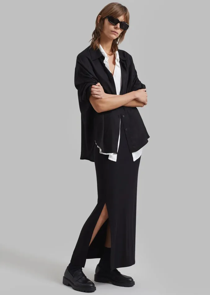 The Frankie Shop Bottoms Abigail Side Slit Maxi Skirt 8211 Black 8211 Women