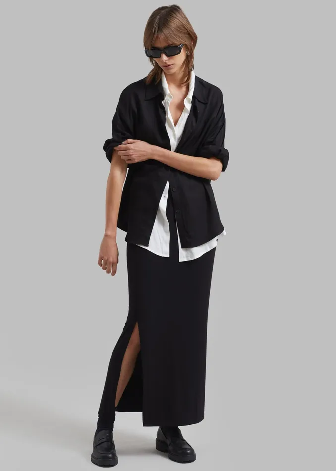 The Frankie Shop Bottoms Abigail Side Slit Maxi Skirt 8211 Black 8211 Women