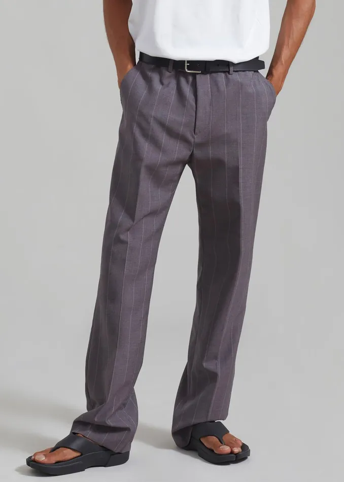 The Frankie Shop Bottoms Boone Suit Pants 8211 Grey Stripe 8211 Men