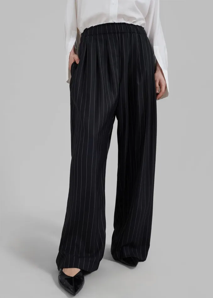 The Frankie Shop Bottoms Caden Boxer Trousers 8211 BlackWhite Pinstripe 8211 Women The Frankie Shop Bottoms Caden Boxer Trousers 8211 BlackWhite Pinstripe 8211 Women