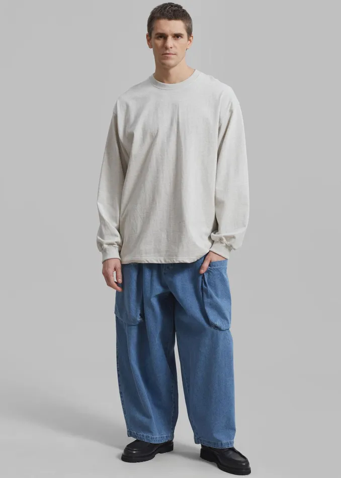 The Frankie Shop Bottoms Cliff Denim Balloon Pants 8211 Worn Wash 8211 Men