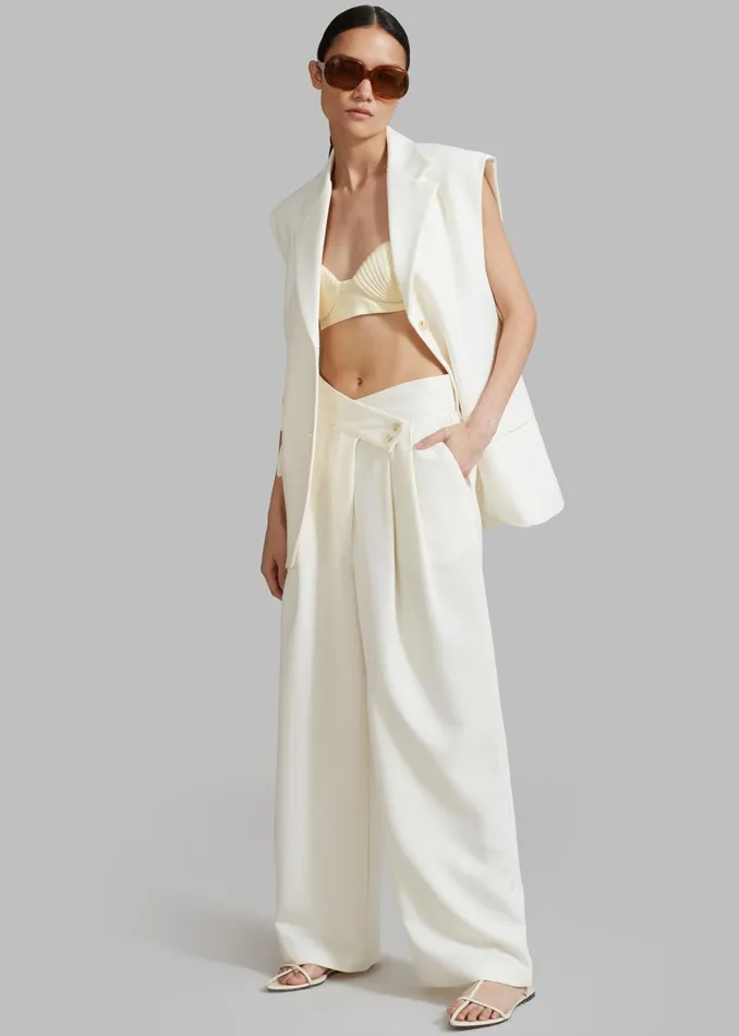 The Frankie Shop Bottoms Eloise Trousers 8211 Cream 8211 Women