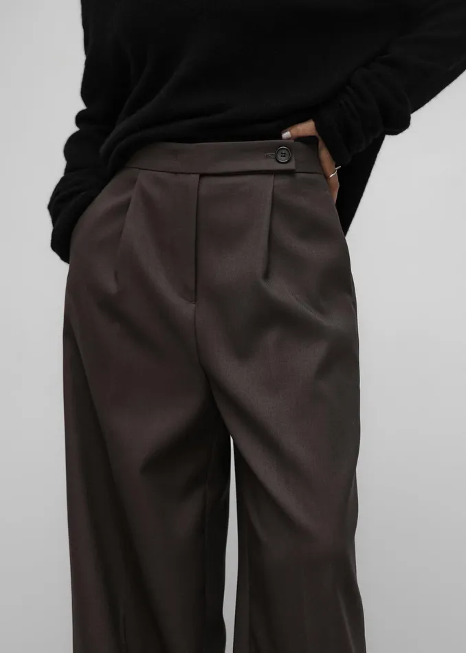 The Frankie Shop Bottoms Kamila Wide Leg Trousers 8211 Brown 8211 Women
