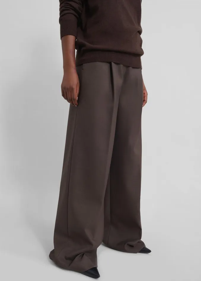 The Frankie Shop Bottoms Kamila Wide Leg Trousers 8211 Brown 8211 Women