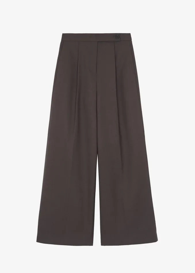 The Frankie Shop Bottoms Kamila Wide Leg Trousers 8211 Brown 8211 Women