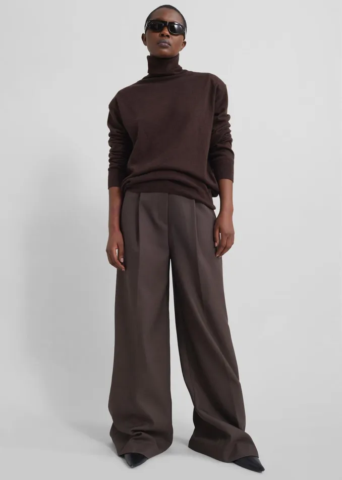 The Frankie Shop Bottoms Kamila Wide Leg Trousers 8211 Brown 8211 Women