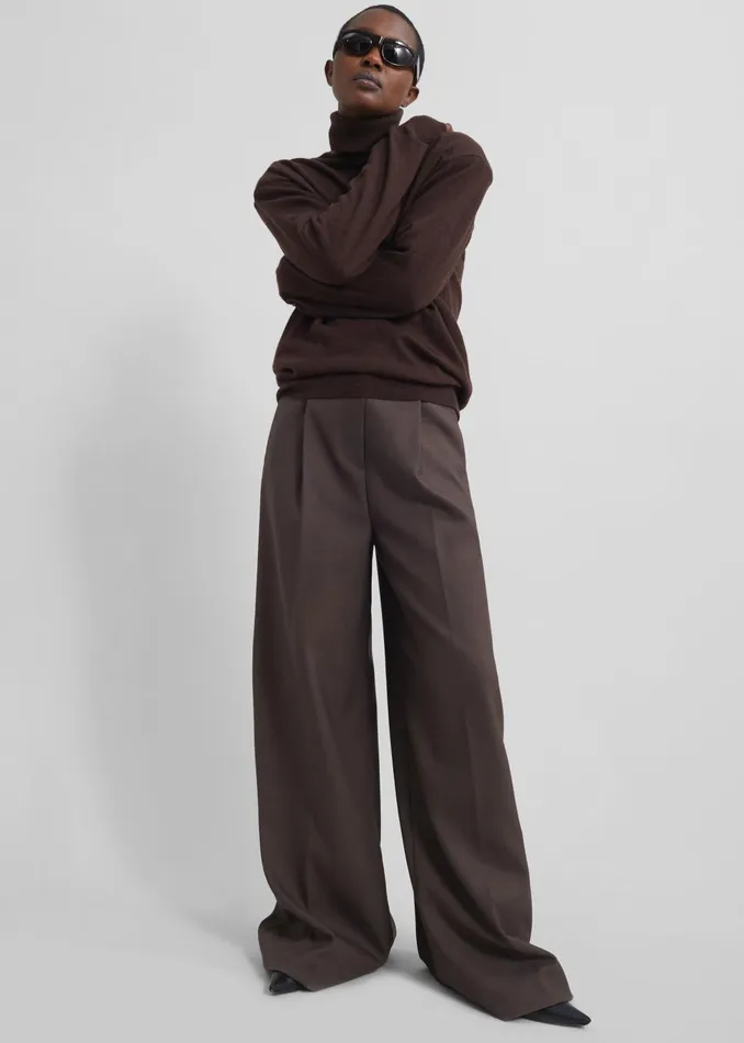 The Frankie Shop Bottoms Kamila Wide Leg Trousers 8211 Brown 8211 Women