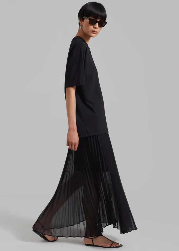 The Frankie Shop Bottoms Kaya Pleated Maxi Skirt 8211 Black 8211 Women