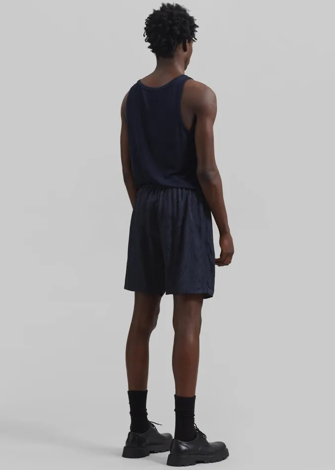 The Frankie Shop Bottoms Louis Gabriel Nouchi Large Pyjama Shorts 8211 Night Blue Fur 8211 Men