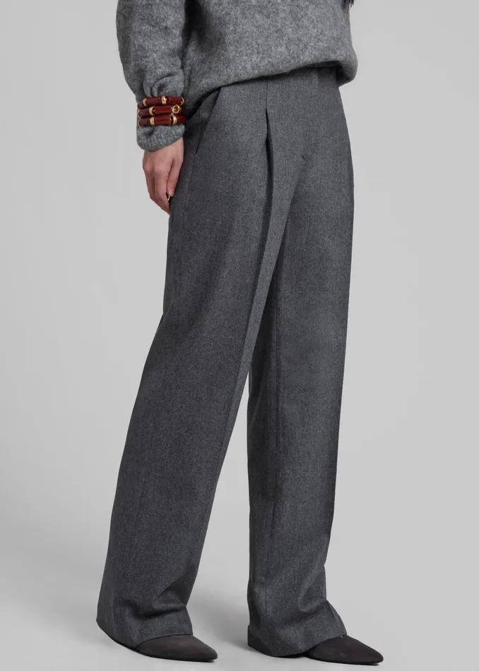 The Frankie Shop Bottoms Loulou Studio Juno Flannel Trousers 8211 Grey 8211 Women