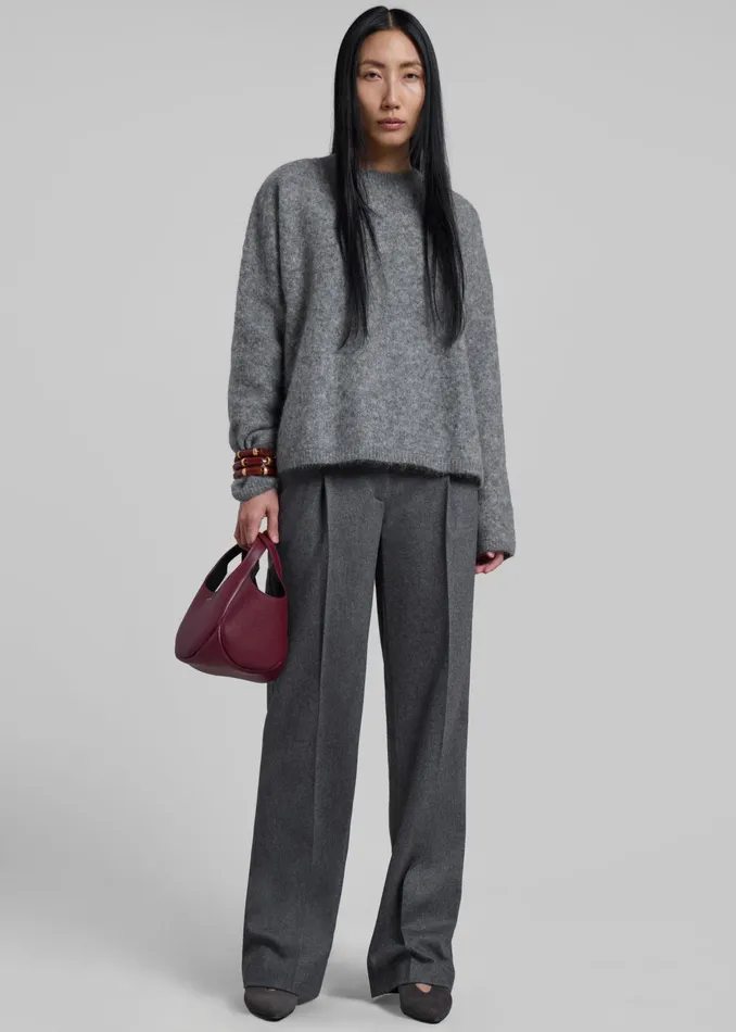 The Frankie Shop Bottoms Loulou Studio Juno Flannel Trousers 8211 Grey 8211 Women
