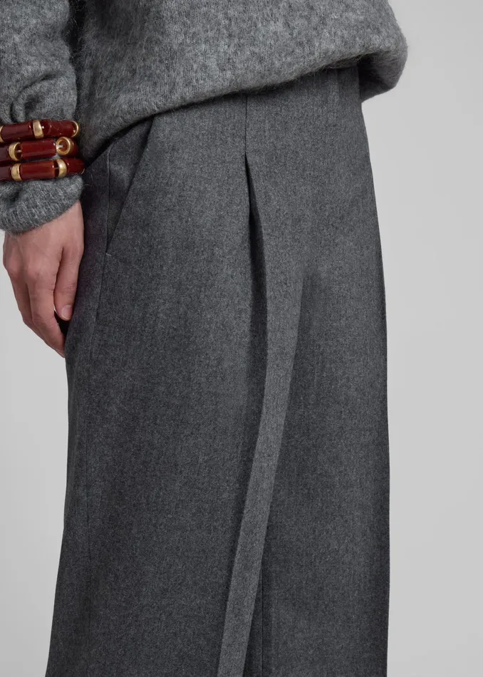 The Frankie Shop Bottoms Loulou Studio Juno Flannel Trousers 8211 Grey 8211 Women