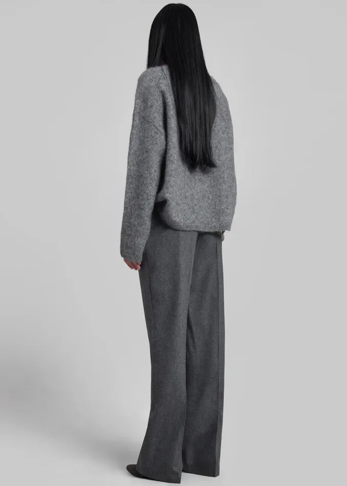 The Frankie Shop Bottoms Loulou Studio Juno Flannel Trousers 8211 Grey 8211 Women