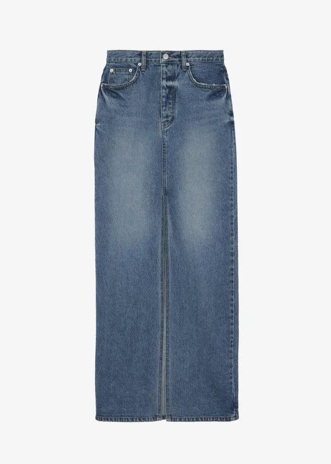 The Frankie Shop Bottoms Texas Denim Pencil Skirt 8211 Medium Wash 8211 Women