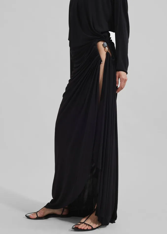 The Frankie Shop Dresses Christopher Esber Helix Crystal Stone Long Sleeve Dress 8211 Black 8211 Women