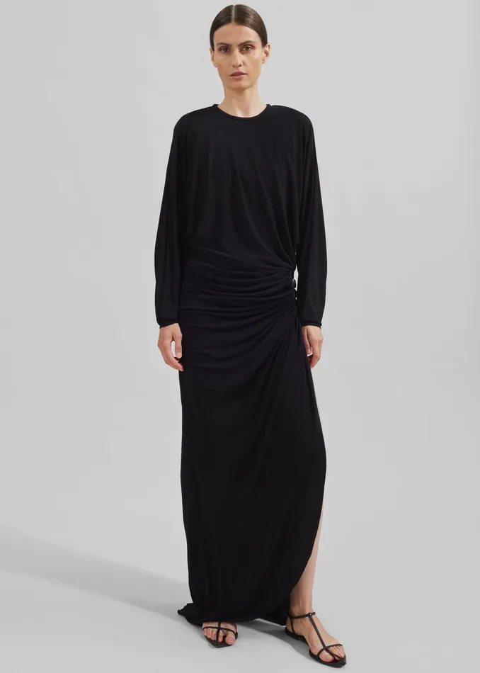 The Frankie Shop Dresses Christopher Esber Helix Crystal Stone Long Sleeve Dress 8211 Black 8211 Women